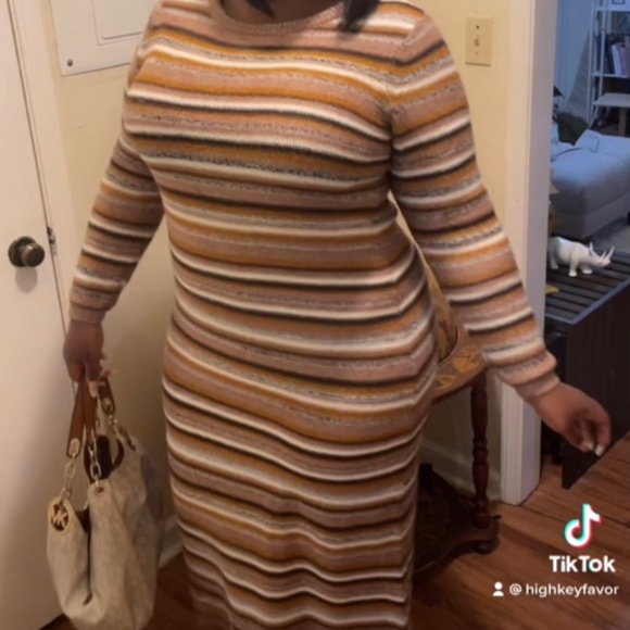 a.n.a Dresses & Skirts - Long striped sweater dress